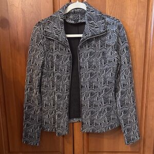 Clara Sun Woo Black and White Geometric Blazer